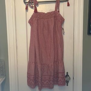 womens red and white dress